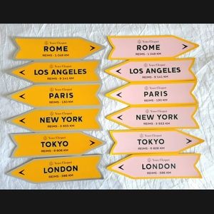 Veuve Clicquot Champagne Magnet Arrow Paris NY LONDON LA ROME TOKYO Street sign